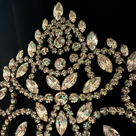 7” Rhinestone Crystal Vintage Pageant Tiara Crown - Picture 4 of 10